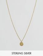 Asos Gold Plated Sterling Silver Solid Circle Necklace - Gold