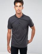 Asos Jersey Polo Shirt In Gray - Gray