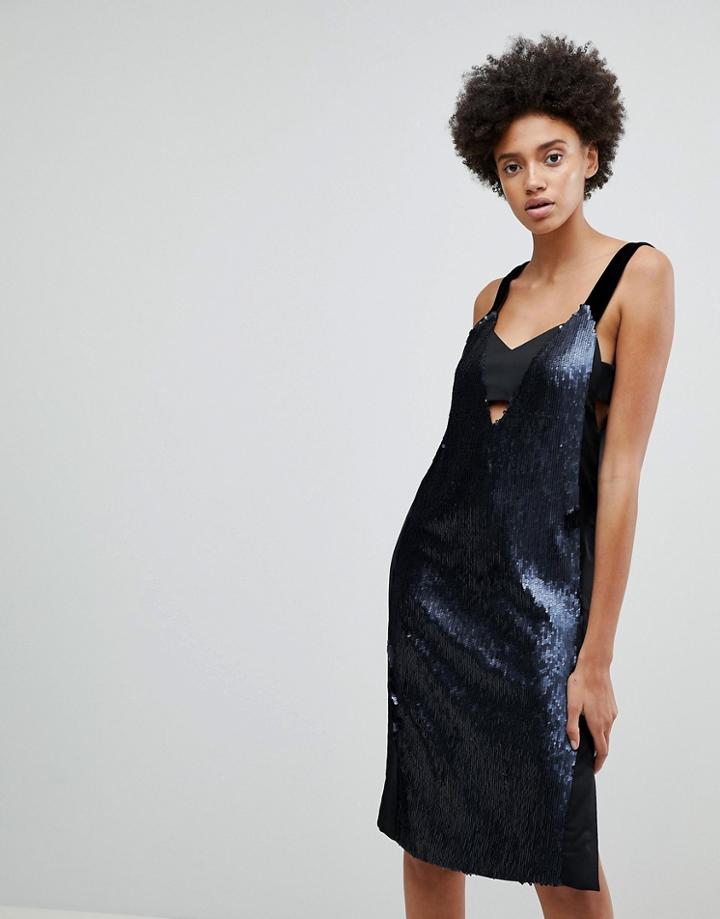 N12h Penthouse Sequined Party Dress - Navy