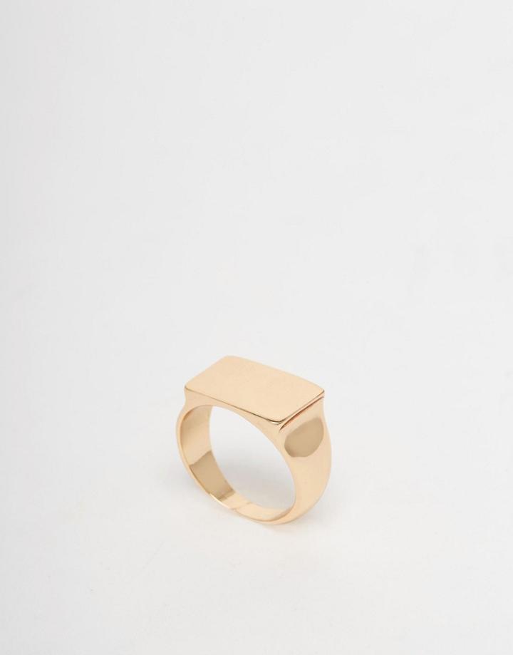 Selected Femme Lira Signet Ring - Gold