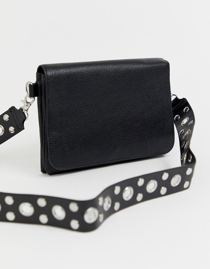 Monki Studded Strap Crossbody Bag - Black