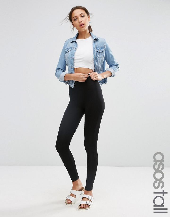 Asos Tall High Waisted Legging In Longer Length - Black