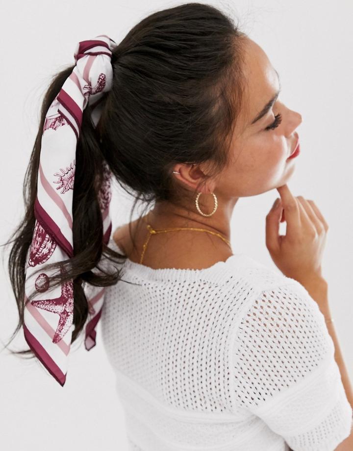 Asos Design Shell Print Headscarf/neckerchief-multi