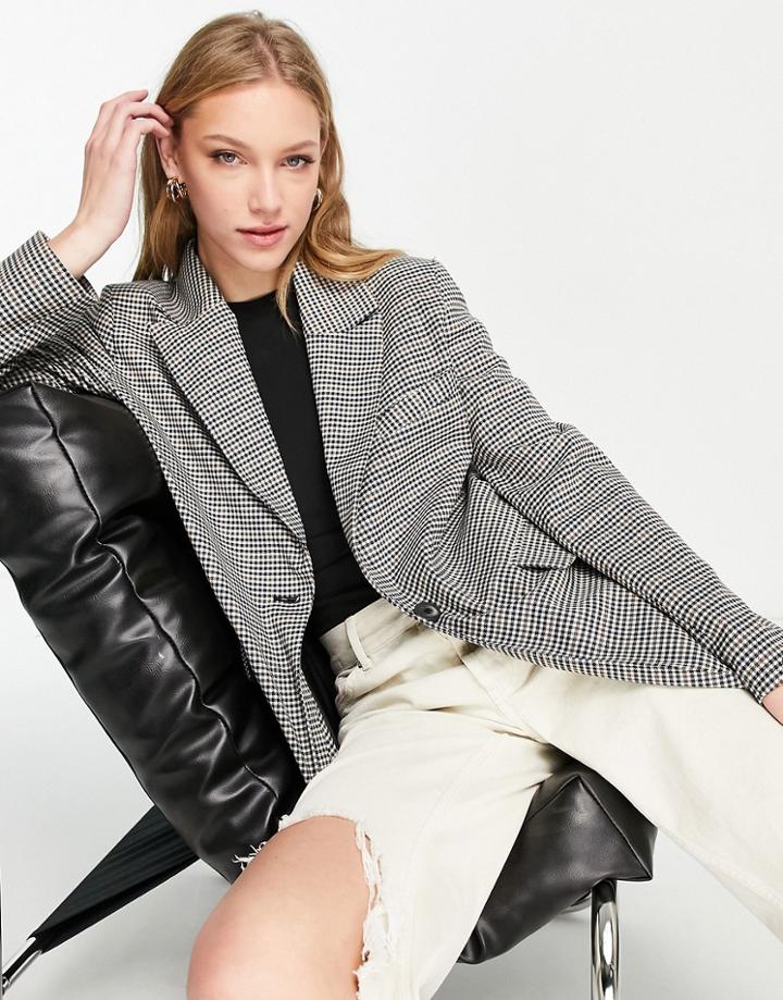 River Island Check Blazer In Brown - Part Of A Set