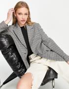 River Island Check Blazer In Brown - Part Of A Set