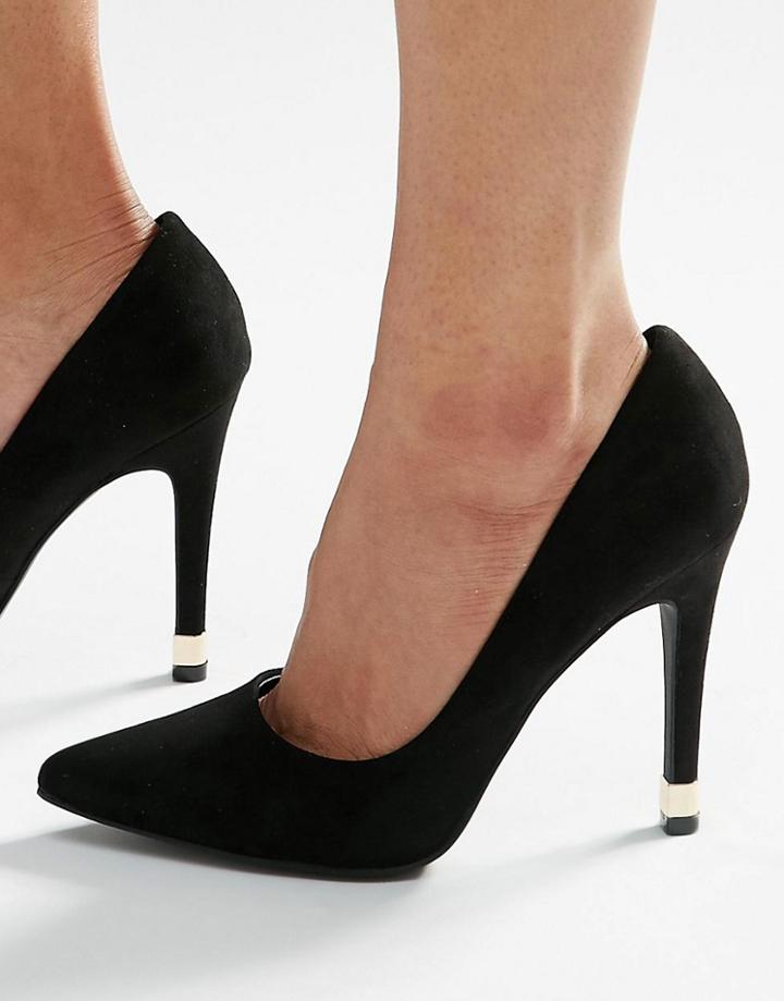 New Look Metal Detail Point Heel - Black