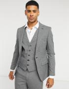 Rudie Checked Skinny Fit Suit Jacket-gray