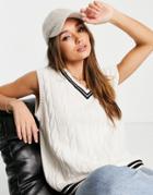 Levi's Sweater Vest With Tipping In Buttercream-white
