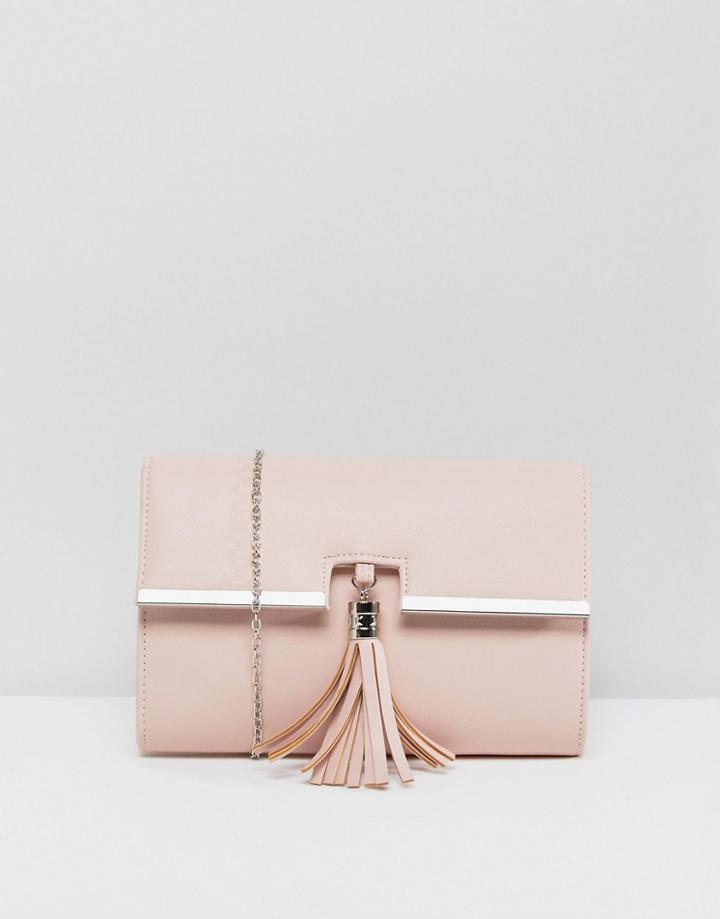 Chi Chi London Tassle Flap Clutch Bag - Pink
