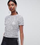 Asos Design Tall T-shirt With Sequin Embellishment - White