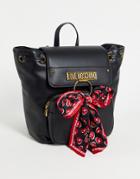 Love Moschino Scarf Detail Backpack In Black