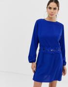 Ax Paris Long Sleeve Mini Dress - Blue