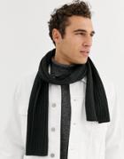 Soul Star Recycled Yarn Scarf In Charcoal-gray