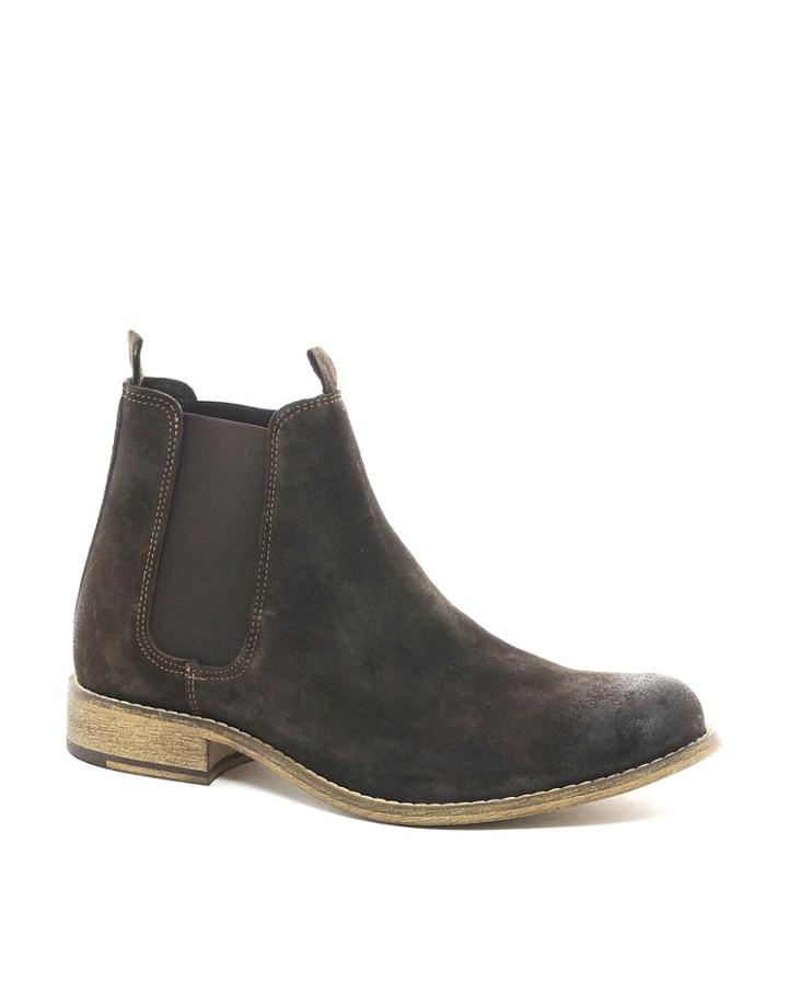 Selected Homme Suede Chelsea Boots - Brown