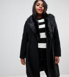 Brave Soul Plus Ada Long Coat - Black