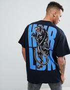 Hnr Ldn Oversized Panther Back Print T-shirt - White