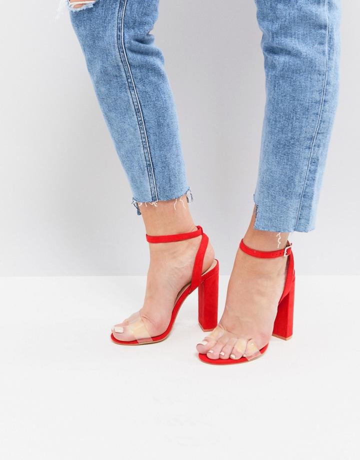 Public Desire Natasa Orange Block Heeled Sandals - Orange