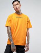 Night Addict Raglan Sleeve T-shirt With Embroidered Logo - Orange
