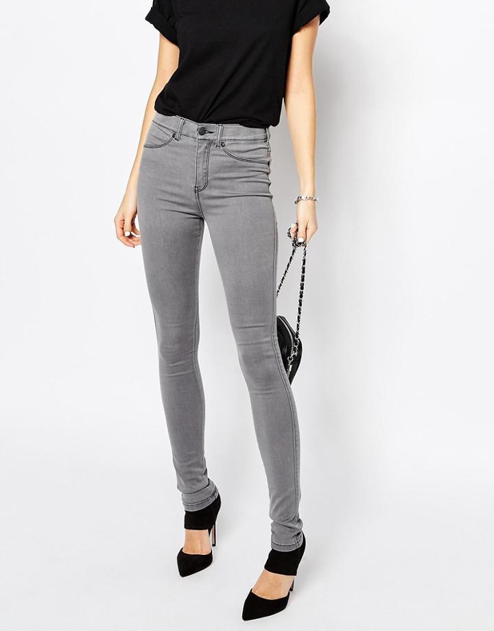 Dr Denim Plenty High Waist Skinny Jeans - Gray