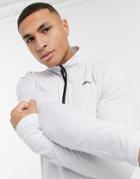 Reebok Ts Cotton Quarter Zip Sweatshirt In White