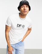 Asos Dark Future T-shirt With Multi Logo Prints In White