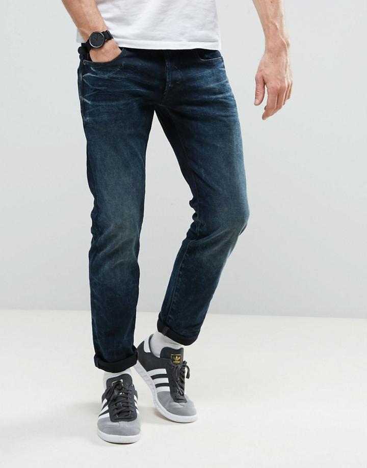 G-star 3301 Slim Jean Dark Aged Wash - Blue