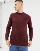 New Look Sweater With Sadle Sleeve In Burgundy - Red