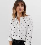Warehouse Shirt In Polka Dot - White
