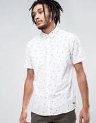 Esprit Short Sleeve Shirt With All Over Cactus Print - White