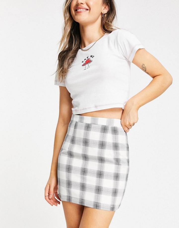 Heartbreak Coordinating Mini Skirt In Check-black