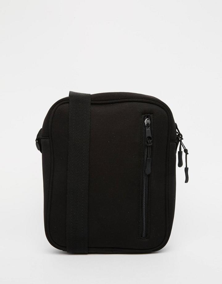 Asos Flight Bag In Black Scuba - Black