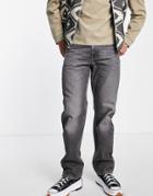 Asos Design Cone Mill Denim Straight Leg American Classic Jeans In Washed Black