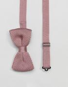 Twisted Tailor Knitted Bow Tie In Dusty Pink - Pink