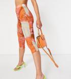 Asyou Colorful Renaissance Mesh Capri Leggings In Multi - Part Of A Set