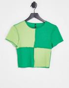 Only Krill Color Block T-shirt In Green