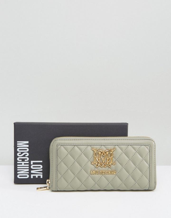 Love Moschino Quilted Purse - Gray