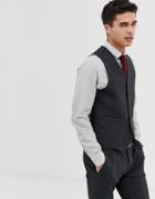 Asos Design Super Skinny Suit Vest In Charcoal