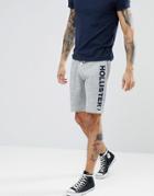 Hollister Large Logo Print Sweat Shorts In Gray Marl - Gray