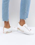 Ted Baker Kelleip Leather Floral Placement Sneaker - White