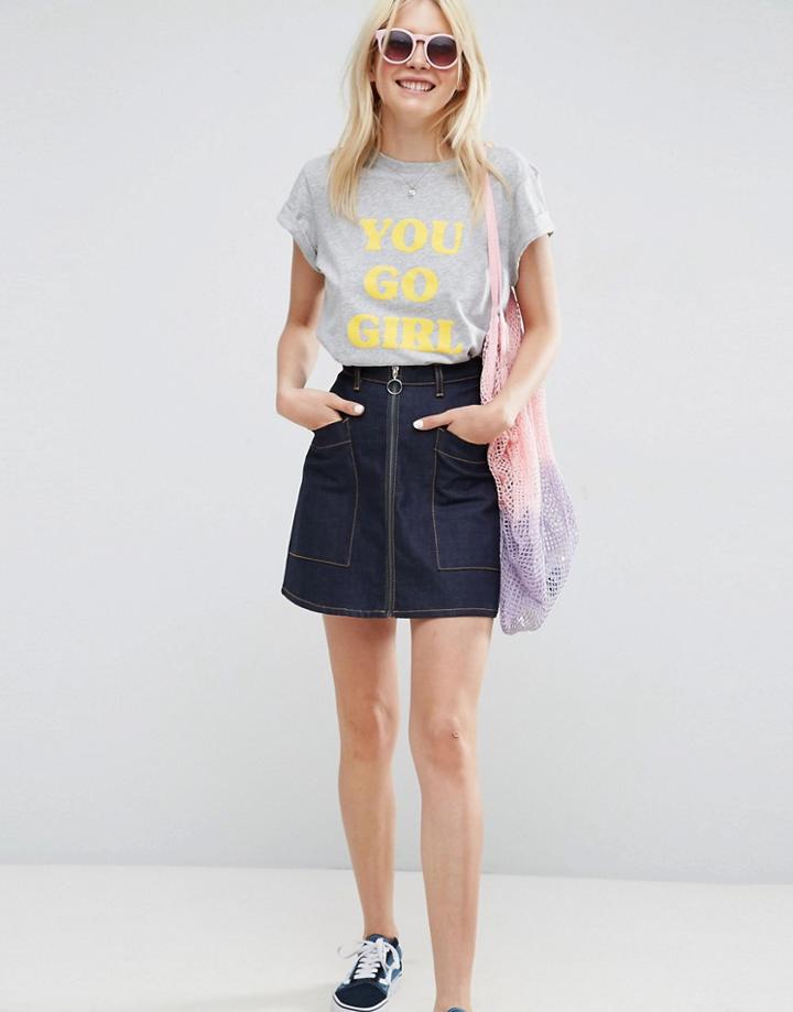 Asos T-shirt With You Go Girl - White