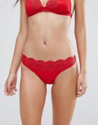 Stella Mccartney Broderie Anglaise Classic Bikini Bottom - Red