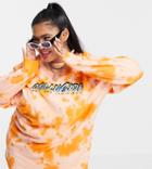 Collusion Plus Exclusive Long Sleeve Tie-dye Pique Printed T-shirt Dress-orange