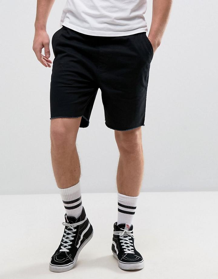 Brixton Chino Shorts With Raw Hem - Black