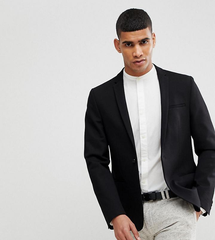 Noak Skinny Jersey Blazer - Black