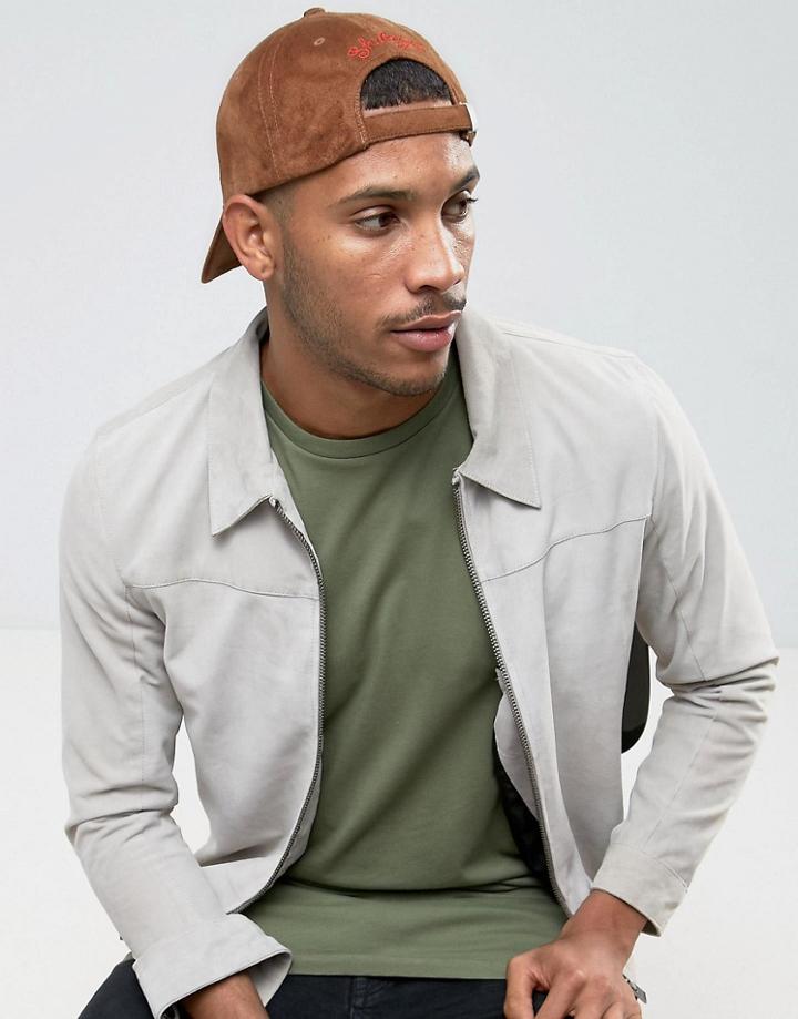 Asos Baseball Cap With Shibuya Embroidery - Brown