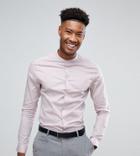 Asos Tall Skinny Shirt In Dusty Pink With Grandad Collar - Pink