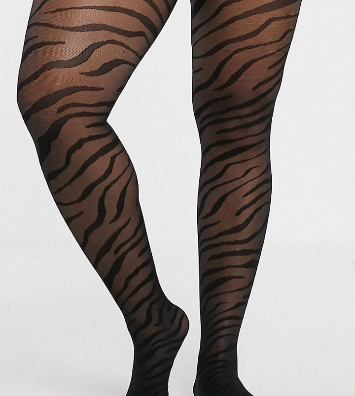 Asos Design Curve Superstretch Zebra Tights