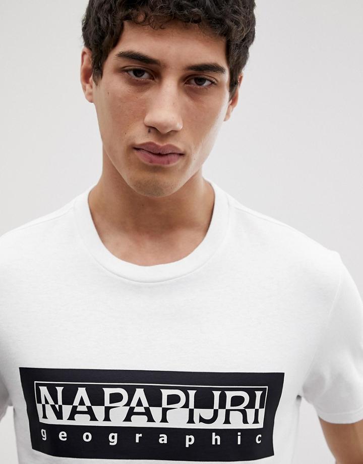 Napapijri Tribe Sele Logo T-shirt In White - White