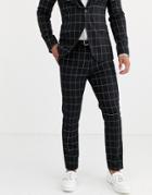 Avail London Skinny Pants In Black Windowpane Print