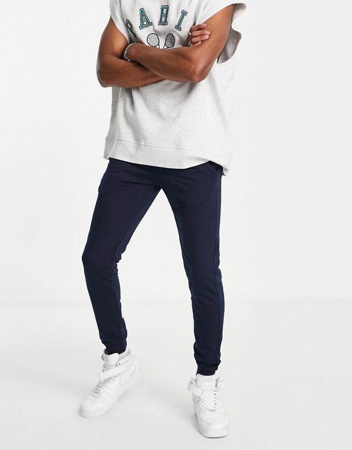 Brave Soul Skinny Fit Sweatpants In Navy